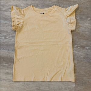 NWOT - NEXT Kids Peach Ruffled Sleeve Tee - Sz 8 years